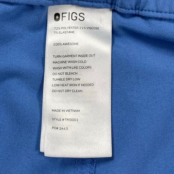 Figs Scrub Pants Mens XXL Ceil Blue Technical Collection Cairo Cargo 32" Inseam - Picture 12 of 13